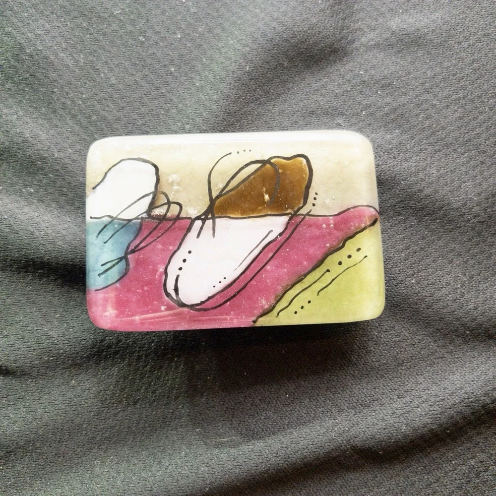 Abstract Hand Made‎ Colorful Glass Resin Belt Buckle